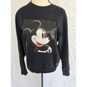 Disney Mickey Mouse Graphic Black Crewneck Sweatshirt UT Size‎ M